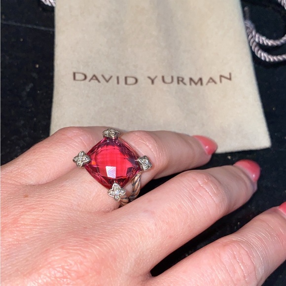 David Yurman 14mm cushion on point tourmal…comes with pouch. Clean and polished - Picture 7 of 7